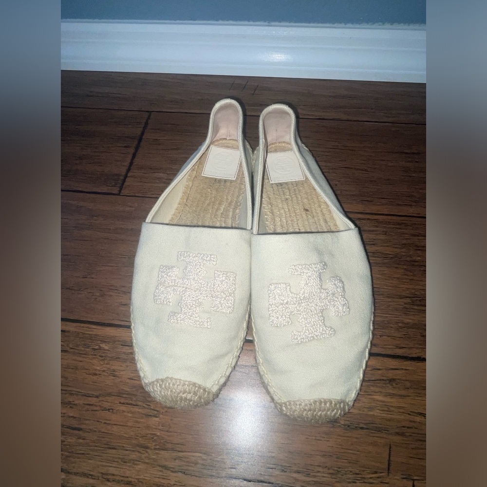 Cream Tory Burch Espadrilles miller flat logo loafers - Picture 17 of 17